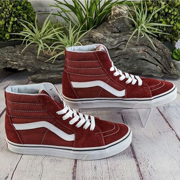 Vans Sk8-Hi Autumn Red Trainers Sneakers - Picture 3 of 8